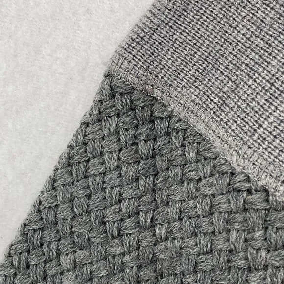 FISHER FOUND Sweater S EILEEN FISHER Patchwork Crafted Jumper Crochet Gray USA - Picture 5 of 13